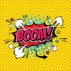 Boom! Comic Speech Bubble, Cartoon. art and illustration vector file.