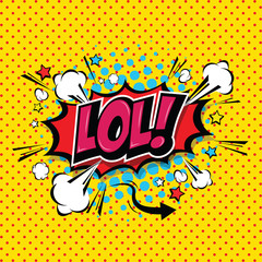 LoL! Comic Speech Bubble, Cartoon. art and illustration vector file. - obrazy, fototapety, plakaty