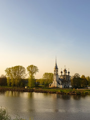 Vologda. Beautiful spring day on the river Bank. Church Of The Meeting Of The Lord. 18th century.