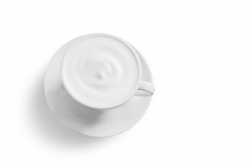 Hot milk on white background, clipping path