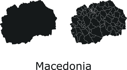 Macedonia vector maps with administrative regions, municipalities, departments, borders