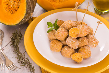 Pumpkin chicken meatballs.