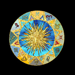 Glitter sparkling luminous Zodiac signs set