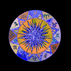 Glitter sparkling luminous Zodiac signs set