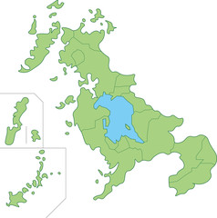 長崎県の地図_市町村ごとに色を変えられます
