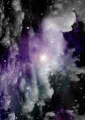 galaxy in a free space. 3D rendering