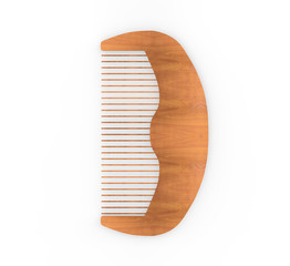 new wood style beard comb for perfect look. 3d illustration