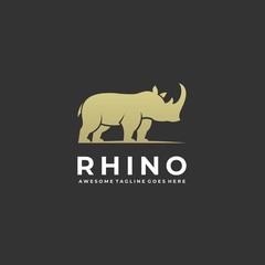 Vector Logo Illustration Rhino Elegant Silhouette Style