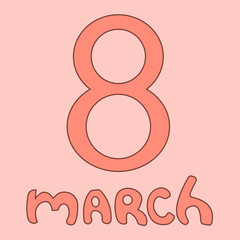 women's day design. 8 march. white background isolated vector illustration