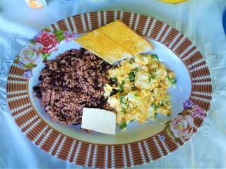 rice and beans for breakfast in nicaragua ometepe