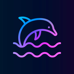 Dolphin, jumping nolan icon. Simple thin line, outline vector of watericons for ui and ux, website or mobile application