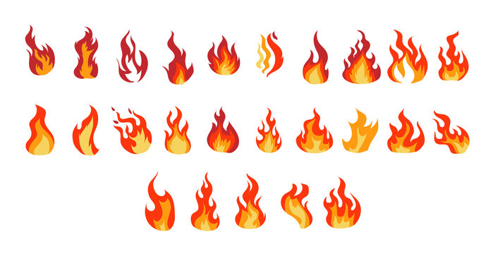 Fire vector set collection graphic clipart design
