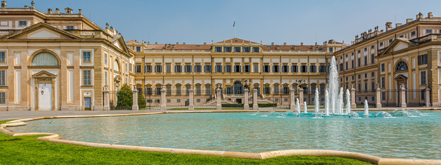 Royal Villa of Monza (Villa Reale), Milano, Italy. The Villa Reale was built between 1777 and 1780 by the imperial and royal architect Giuseppe Piermarini. - obrazy, fototapety, plakaty