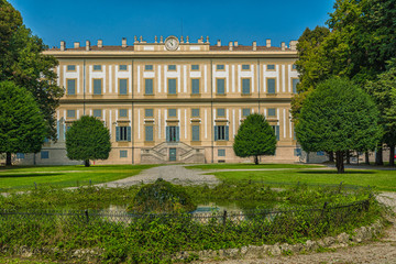 Fototapeta na wymiar Royal Villa of Monza (Villa Reale), Milano, Italy. The Villa Reale was built between 1777 and 1780 by the imperial and royal architect Giuseppe Piermarini.