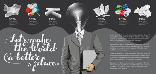 Vector Recycling Garbage And Man