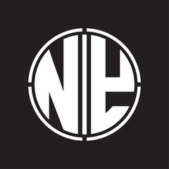 NY Logo initial with circle line cut design template