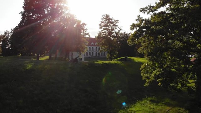 Famous medieval castle in small town of Birzai, Lithuania