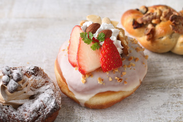 菓子パンのクローズアップのイメージ写真