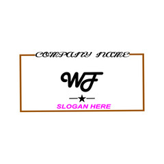  Initial WF logo handwriting vector template