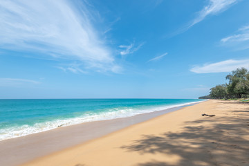Beautiful tropical beach with sand and sky