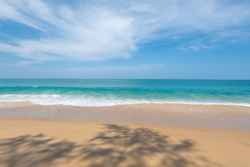 Fototapeta na wymiar Beautiful tropical beach with sand and sky