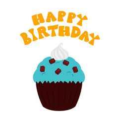 誕生日カップケーキ　チョコミント