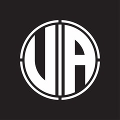 UA Logo initial with circle line cut design template