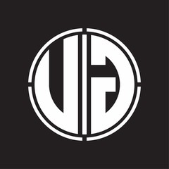 UG Logo initial with circle line cut design template