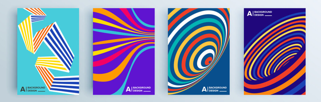 Modern Abstract Covers Set, Minimal Covers Design. Colorful Geometric Background, Vector Illustration.