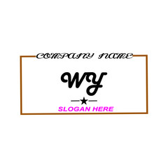  Initial WY logo handwriting vector template