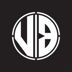 VB Logo initial with circle line cut design template