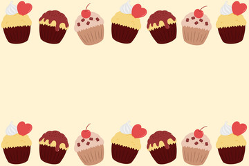 カップケーキフレーム　長方形　イエロー