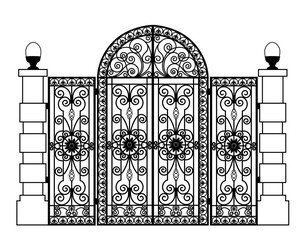 Forged iron gate - 323871168