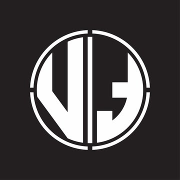 VT Logo initial with circle line cut design template