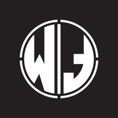 WT Logo initial with circle line cut design template