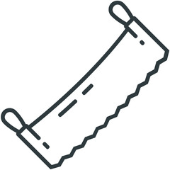 Saw for two hand line icon on white background