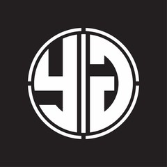 YG Logo initial with circle line cut design template