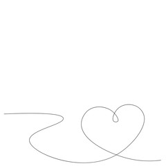 Heart illustration one line drawing vector illustration