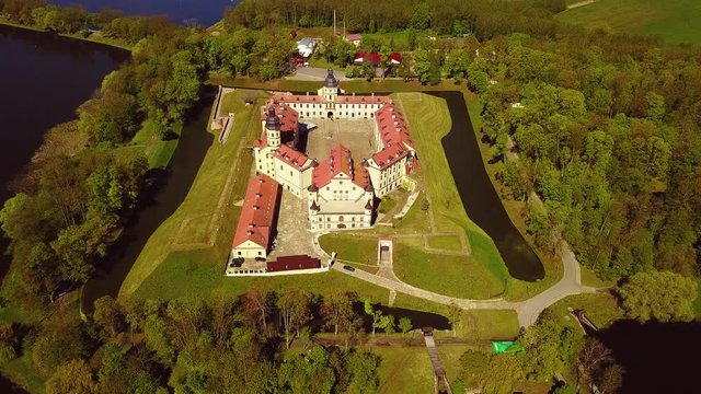 Nesvizh. The ancient castle Radzivilov. Belarus.