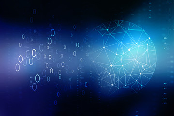 2d illustration abstract digital binary data on computer screen