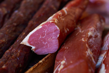 Jerky meat closeup