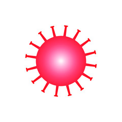 Virus infection icon symbol. Influenza disease sign logo. Red silhouette with gradient color isolated on white background. Vector illustration image.