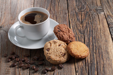 Coffee and various cookies