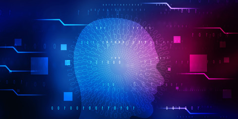 2d illustration digital Artificial mind concept