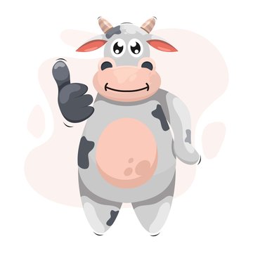 cute cow mascot cartoon vector