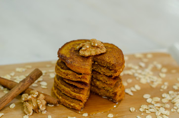 Delicious pancakes with pumpkin
