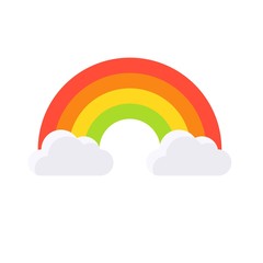 Rainbow with clouds icon, Saint patrick's day related vector