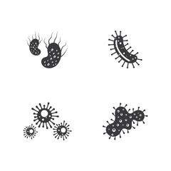 Set of Bacteria vector illustration icon template