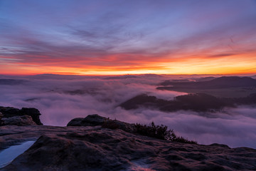 Sonnenaufgang Sächsische Schweiz Lilienstein