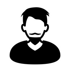 bearded man avatar icon or symbol vector illustration